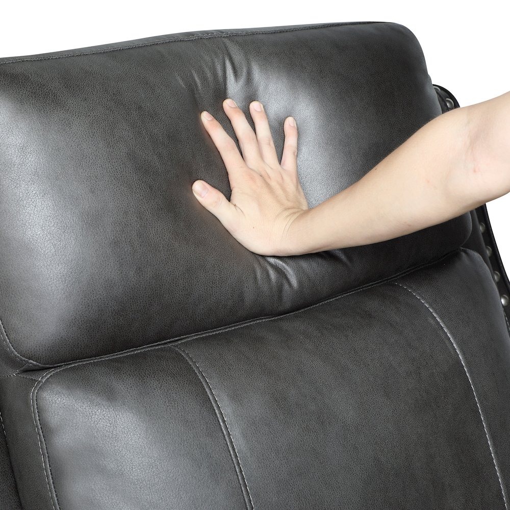 Kellen Microfiber Reclining Chair in Smoky Gray. Picture 10