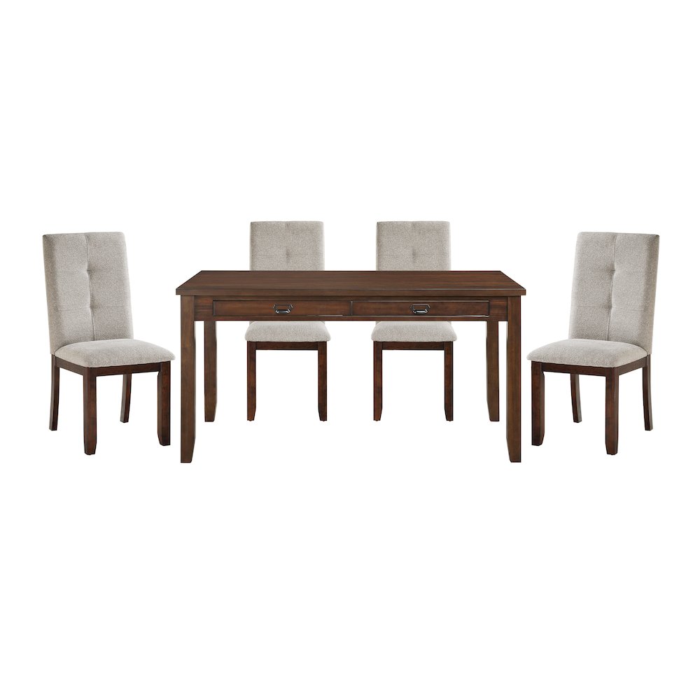 Binghampton Asian Hardwood 5-Piece Dining Set in Dark Cherry. Picture 1