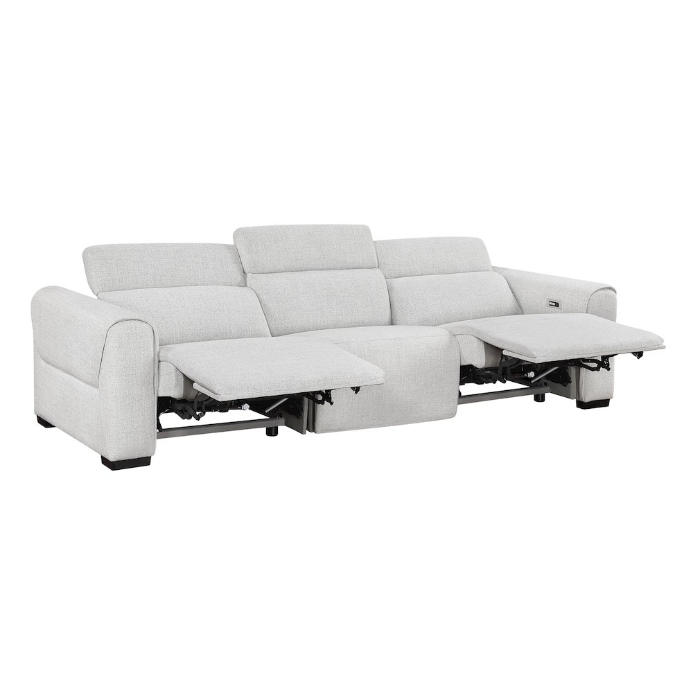 McPherson Chenille Power Double Reclining Sofa in Cloud. Picture 6
