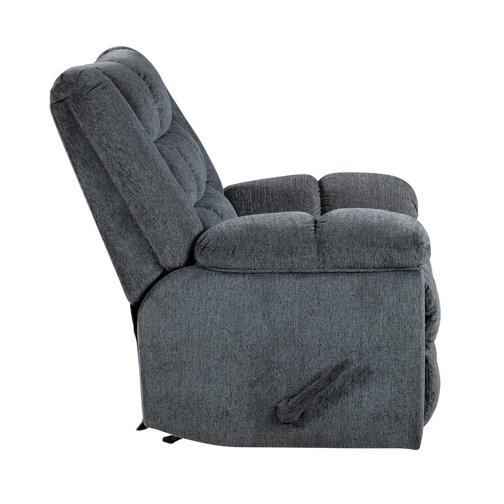 Baldwin Chenille Rocker Reclining Chair in Gray. Picture 6