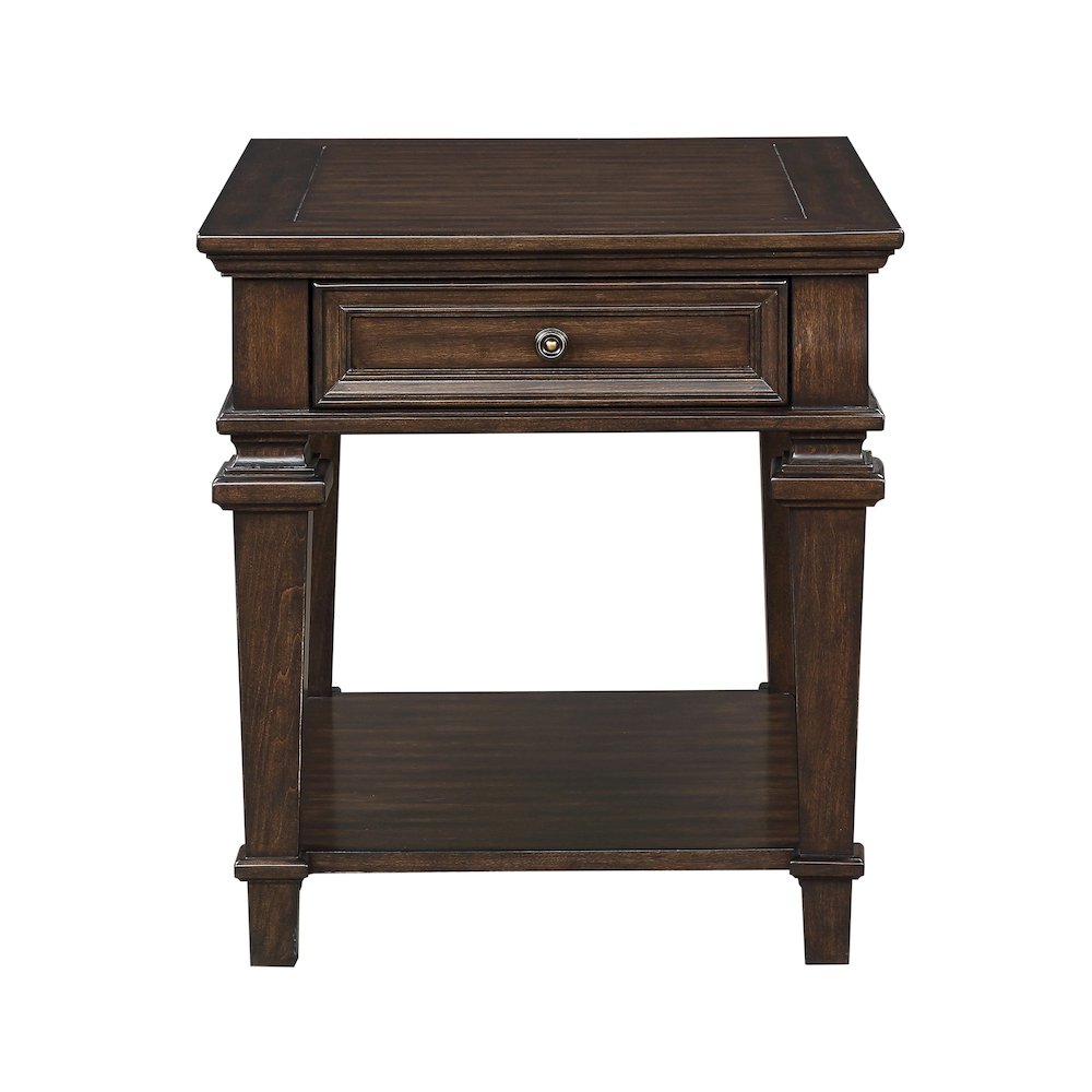 Tobias Poplar End Table in Espresso. Picture 3