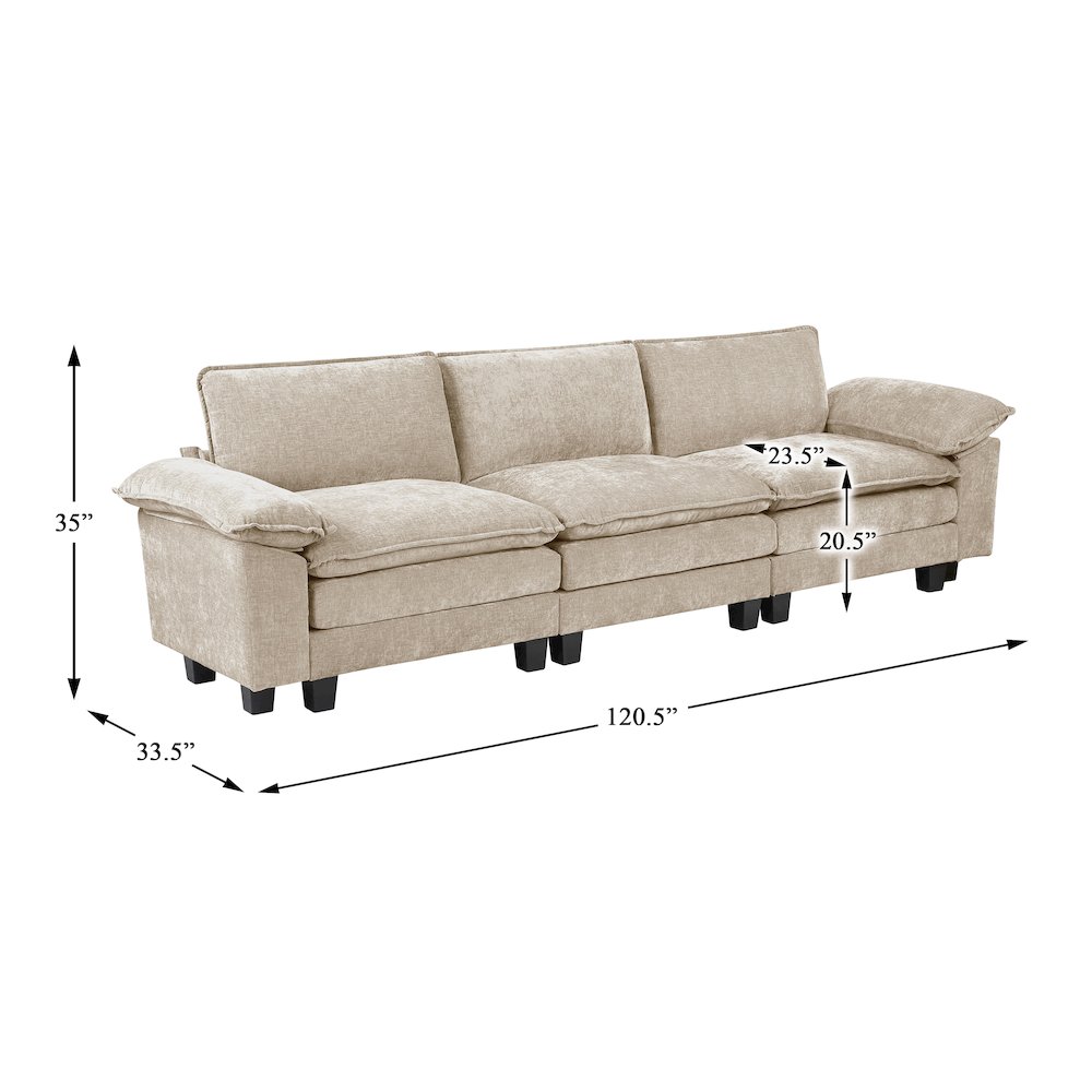 Dublin Chenille Sofa in Taupe. Picture 5