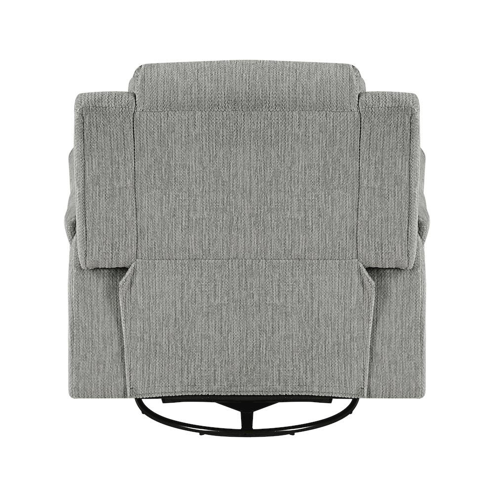 Oxford Microfiber Swivel Glider Reclining Chair in Gray. Picture 3