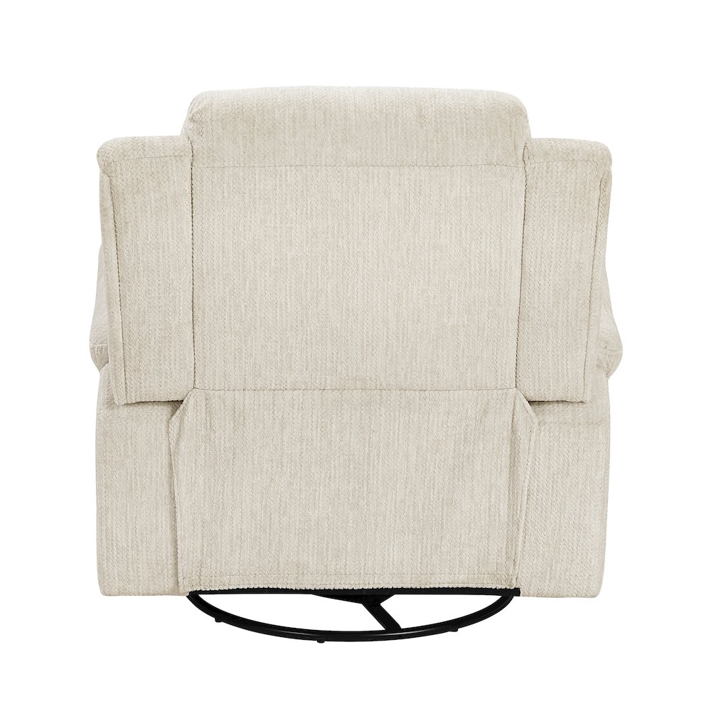 Oxford Microfiber Swivel Glider Reclining Chair in Beige. Picture 3