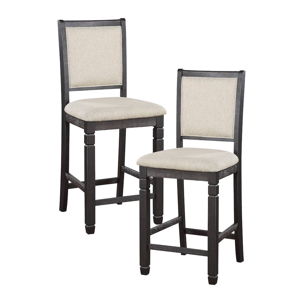 Asher Textured Counter Height Chair, set of 2 in Beige. Picture 5