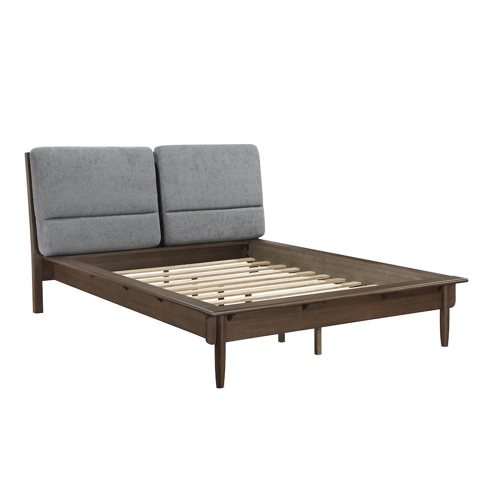 Astrid Asian Hardwood Eastern King Platform Bed in Walnut. Picture 2