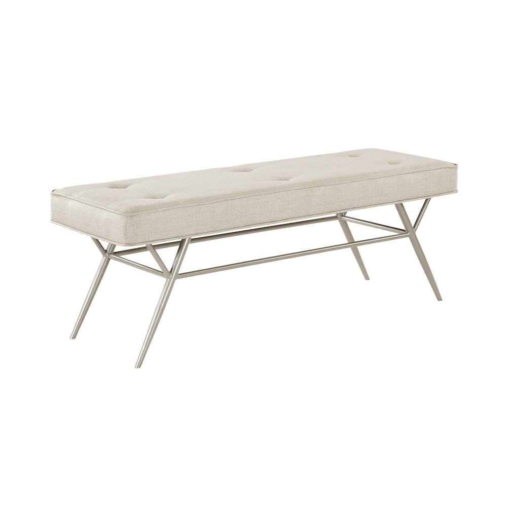 Warren Textured Bench in Beige. Picture 1