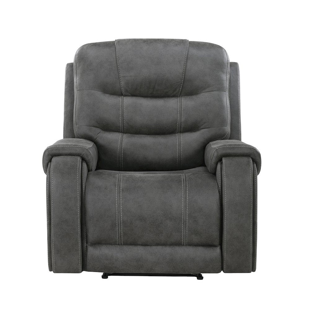 Oberon Microfiber Reclining Chair in Dark Gray. Picture 6
