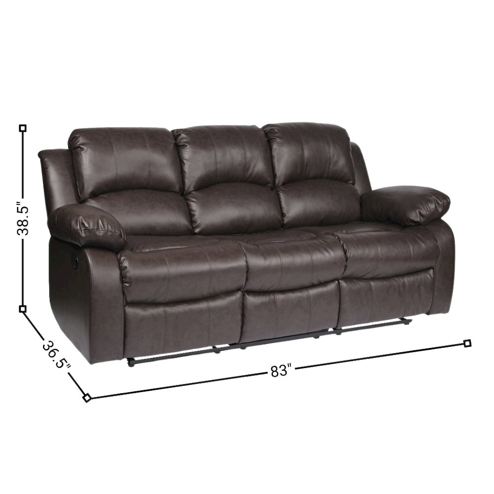Brown Leather Recliner Sofa, Elegant Sofa Recliner for Living Rooms. Picture 7