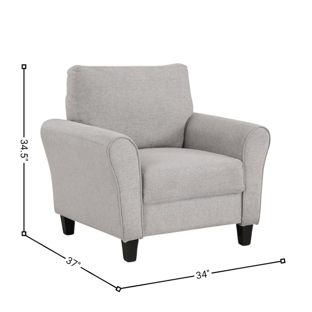 Sand Color Upholstered Arm Chair, Elegant Accent Chair for Living Room Spaces. Picture 6