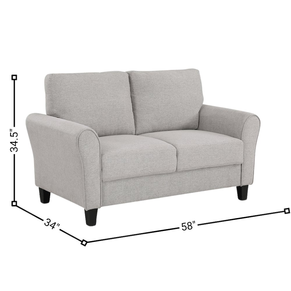 Sand Finished Upholstered Love Seat, Small Loveseat Sofa for Compact Spaces. Picture 6