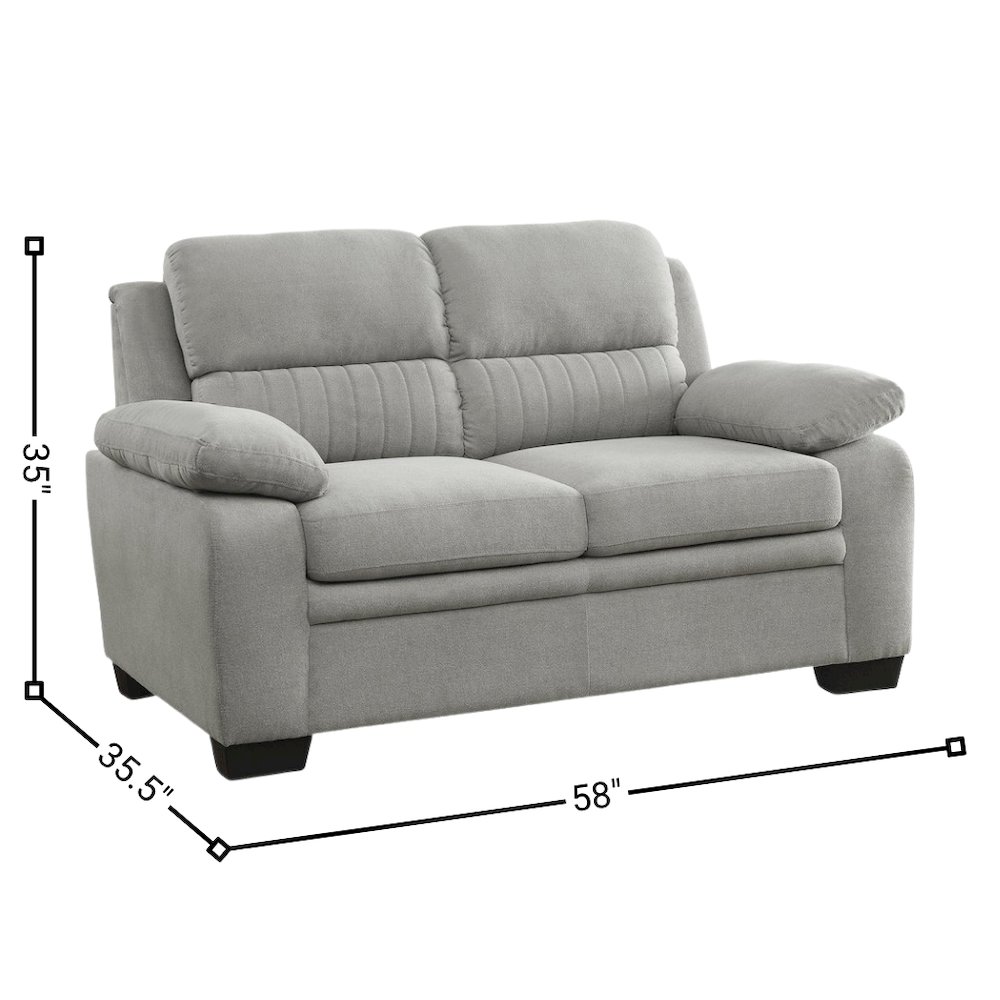 Gray Small Love Seat Couch with Textured Fabric for Living Room. Picture 6