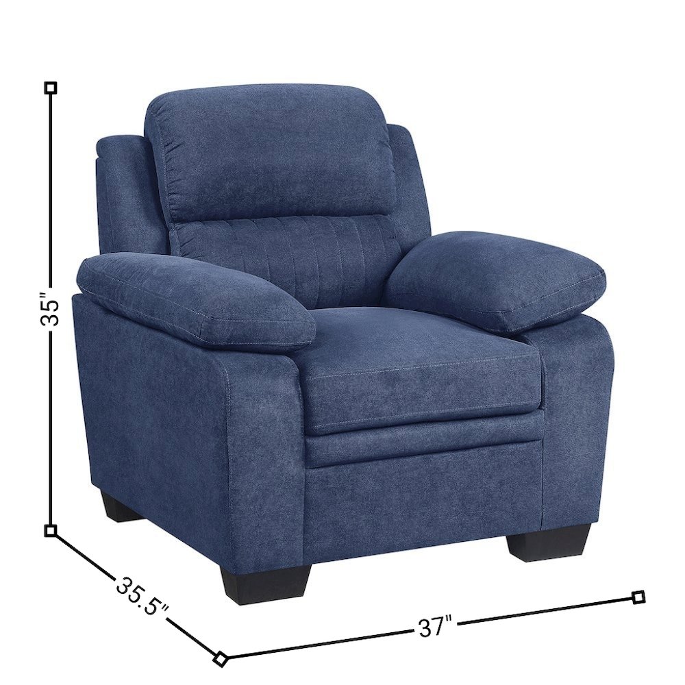 Blue Accent Arm Chair with Comfy Cushions for Living Room Seating. Picture 5