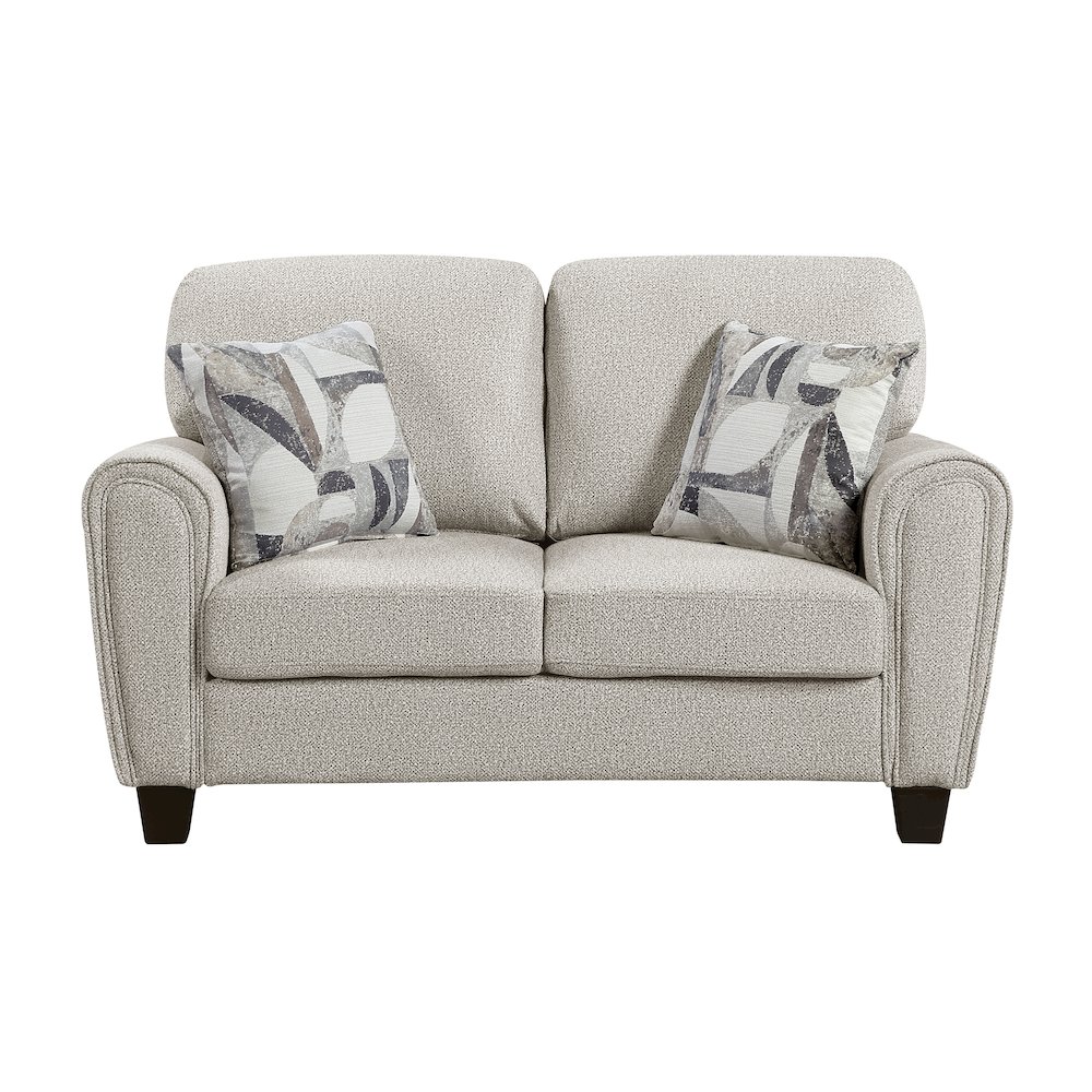 Lemond Chenille Love Seat in Gray. Picture 4