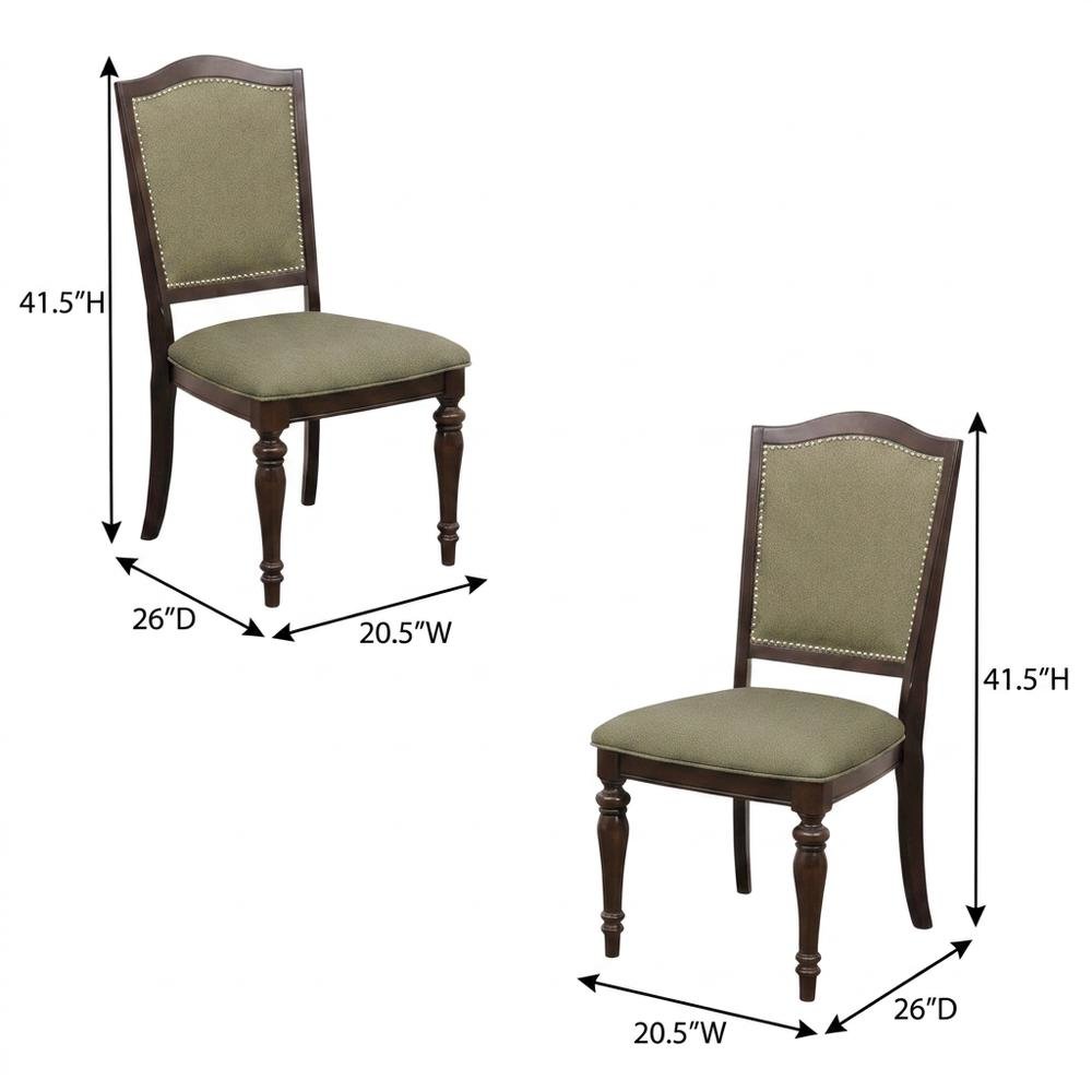 Marston Asian Hardwood High-Back Wood Dining Side Chairs, Dark Cherry, Set of 2. Picture 5