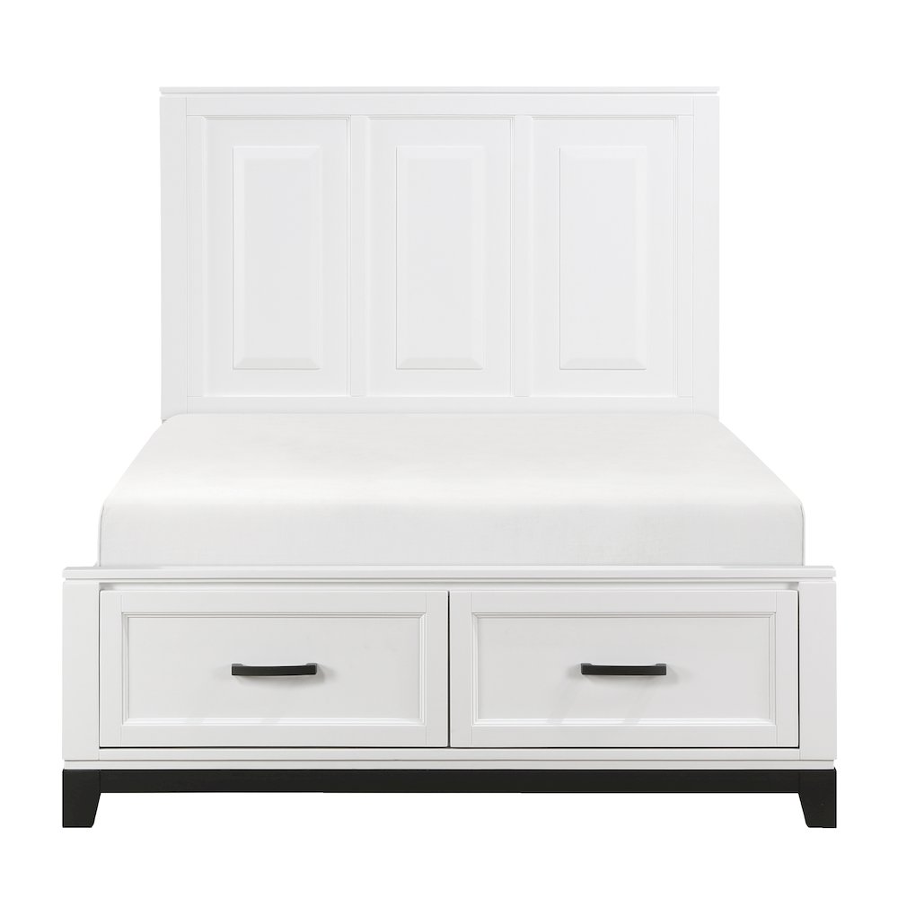 Garretson Acacia Full Pltfm Bed in 2-Tone Finish (White n Metallic Gray). Picture 5
