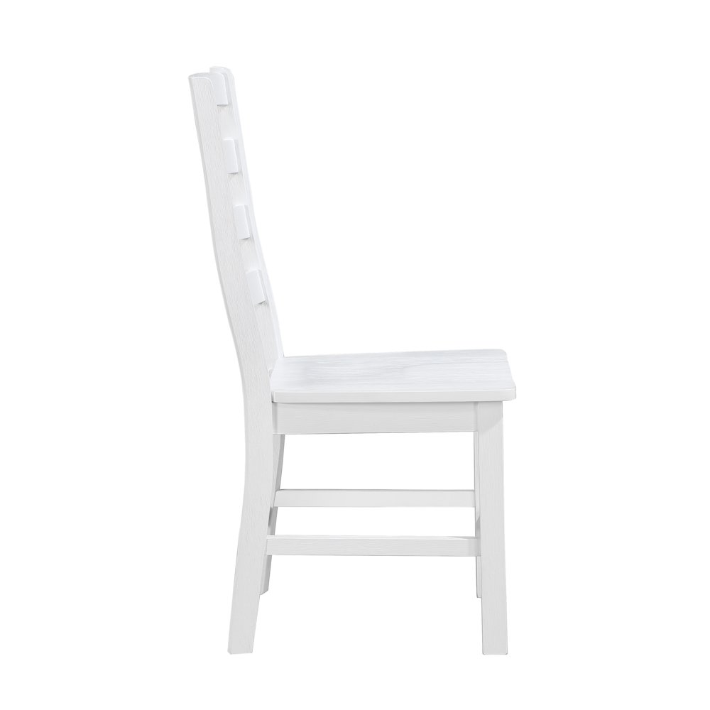 Redmond Asian Hardwood Dining Side Chair, Set of 2 in White. Picture 6