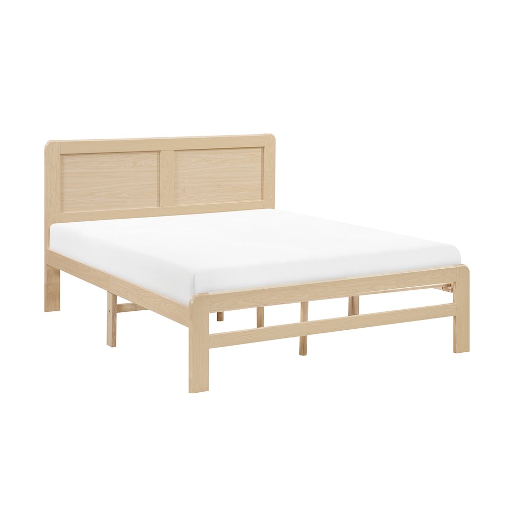 Carter Asian Hardwood Queen Platform Bed in Natural. Picture 1