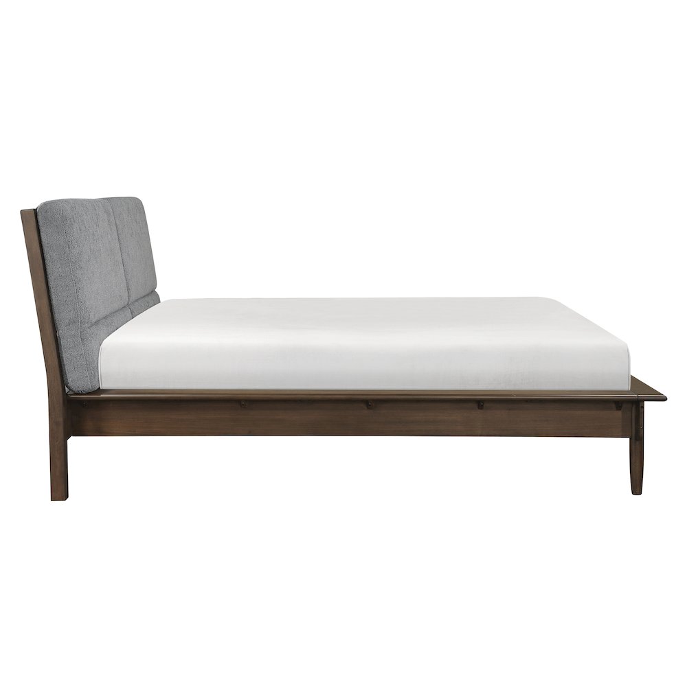Astrid Asian Hardwood Eastern King Platform Bed in Walnut. Picture 7
