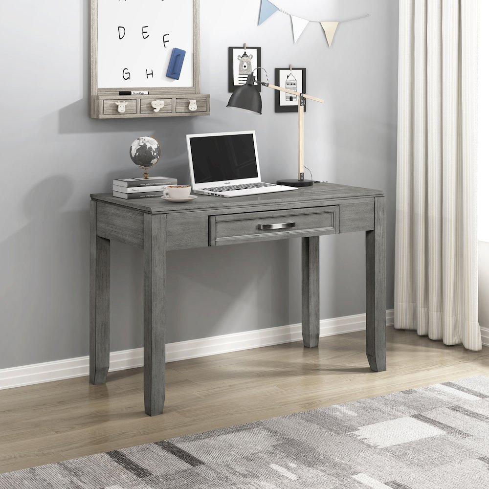 Garretson Acacia Writing Desk in Gray. Picture 2