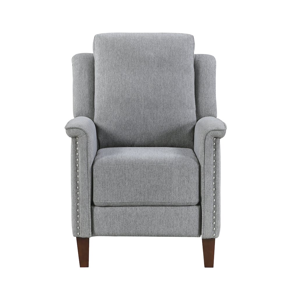 Lansing Chenille Push Back Reclining Chair in Gray. Picture 3