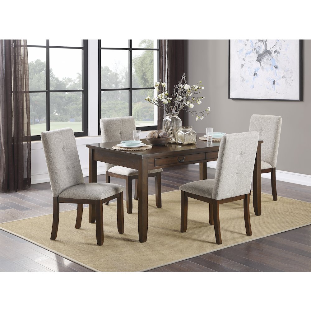 Binghampton Asian Hardwood 5-Piece Dining Set in Dark Cherry. Picture 4