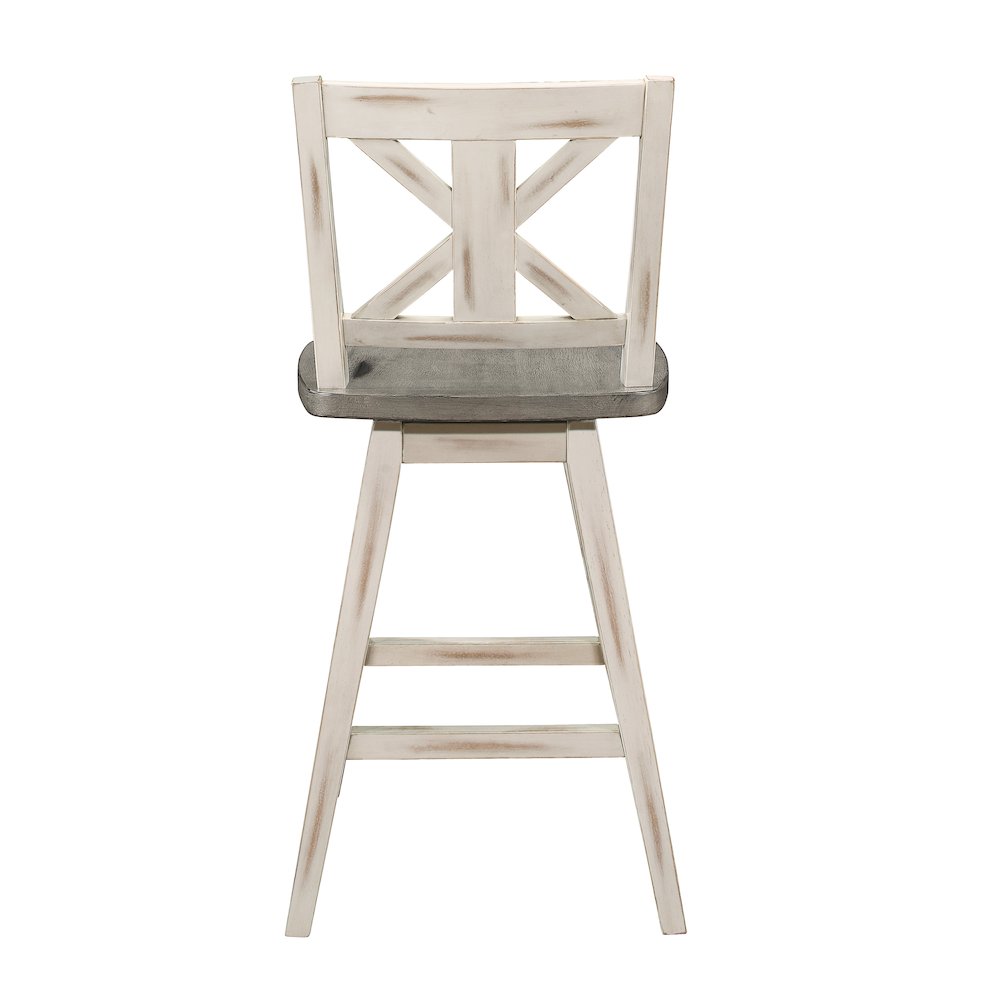 Amsonia Wood  Swivel Counter Height Chair, set of 2 in Gray and Black. Picture 3