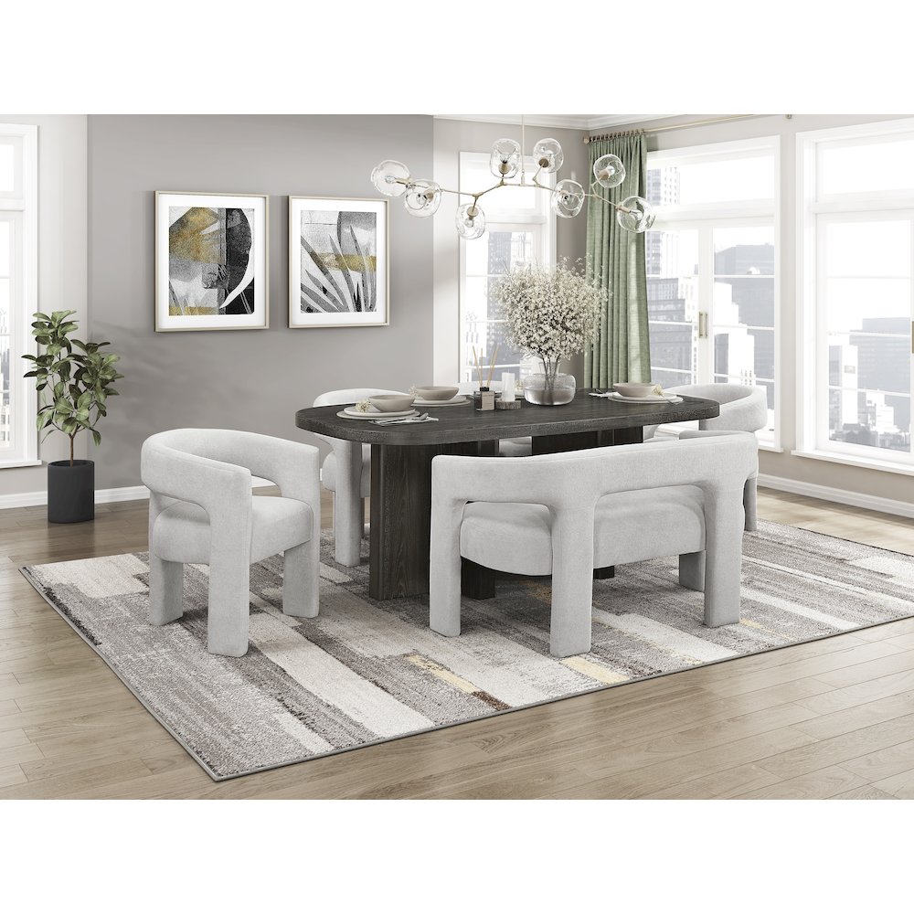 Marais Boucle Dining Chairs, Set of 2 in Light Gray. Picture 3