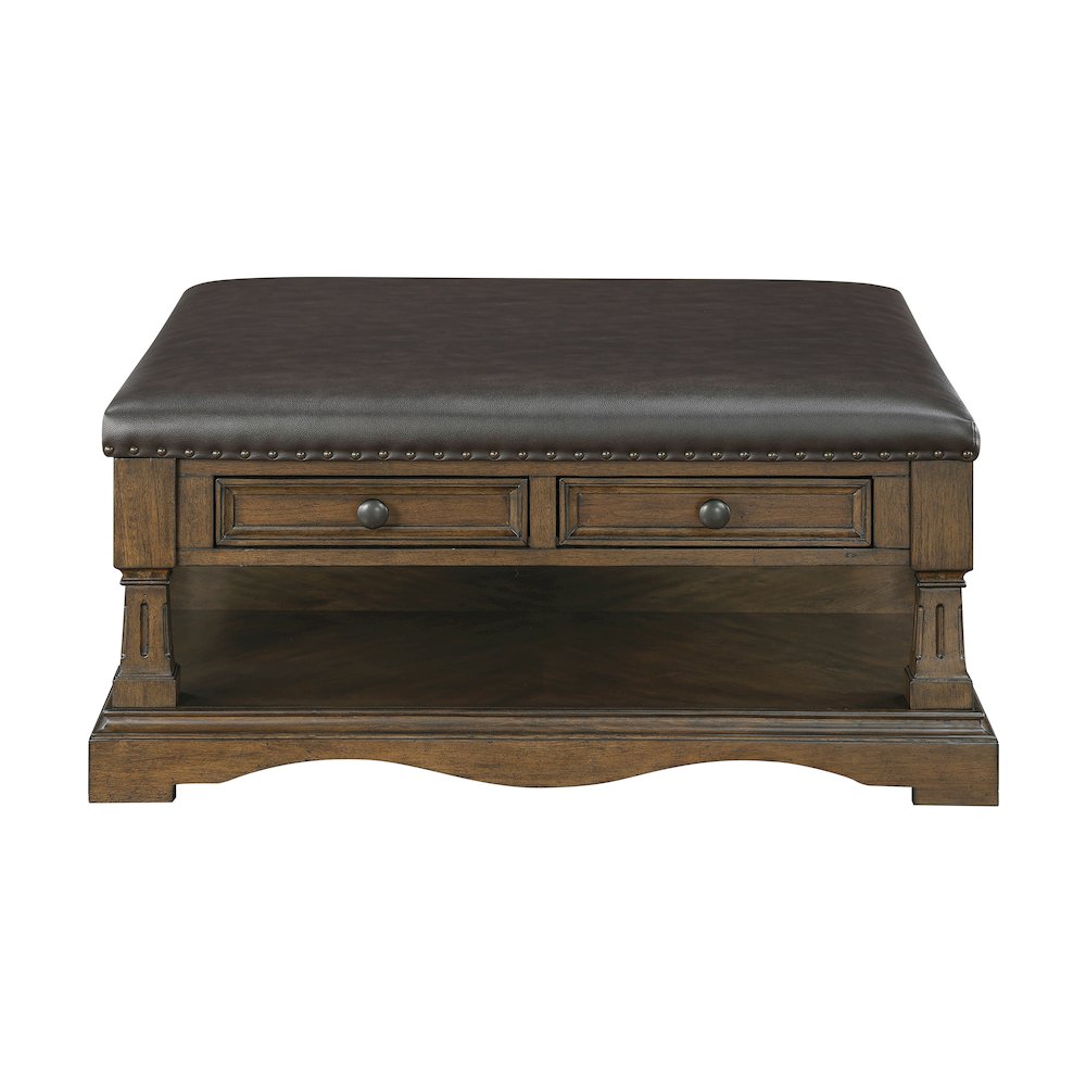 Rochester Asian Hardwood Cocktail Table in Brown. Picture 3