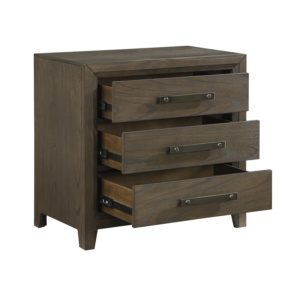 Aris Asian Hardwood Nightstand in Dark Walnut. Picture 5