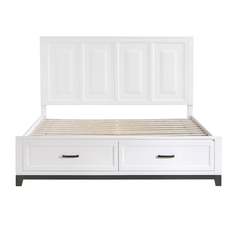 Garretson Acacia EK Pltfm Bed in 2-Tone Finish (White and Metallic Gray). Picture 5