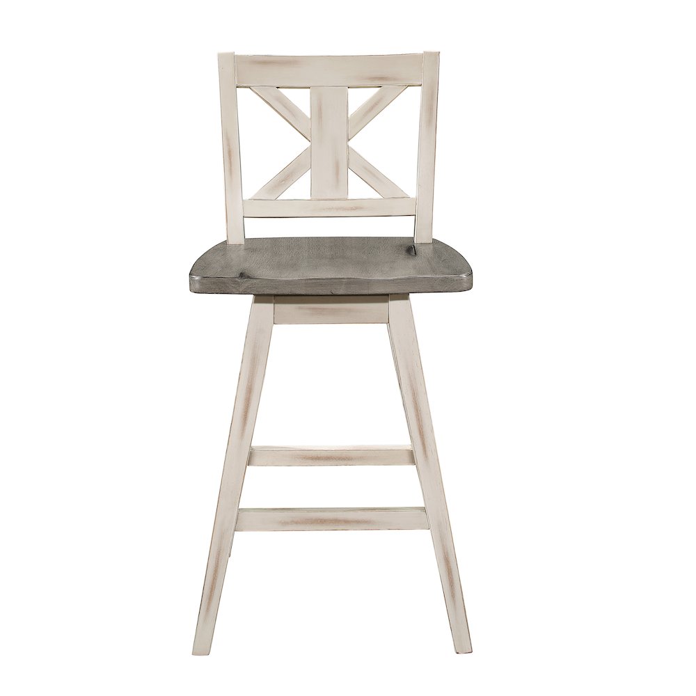 Amsonia Wood  Swivel Counter Height Chair, set of 2 in Gray and Black. Picture 5