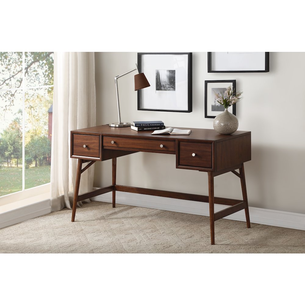 Frolic Poplar Writing Desk in Brown. Picture 2