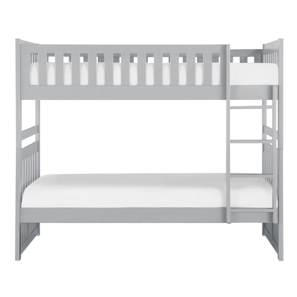 Orion Pine Twin Over Twin Bunk Bed in Gray. Picture 3