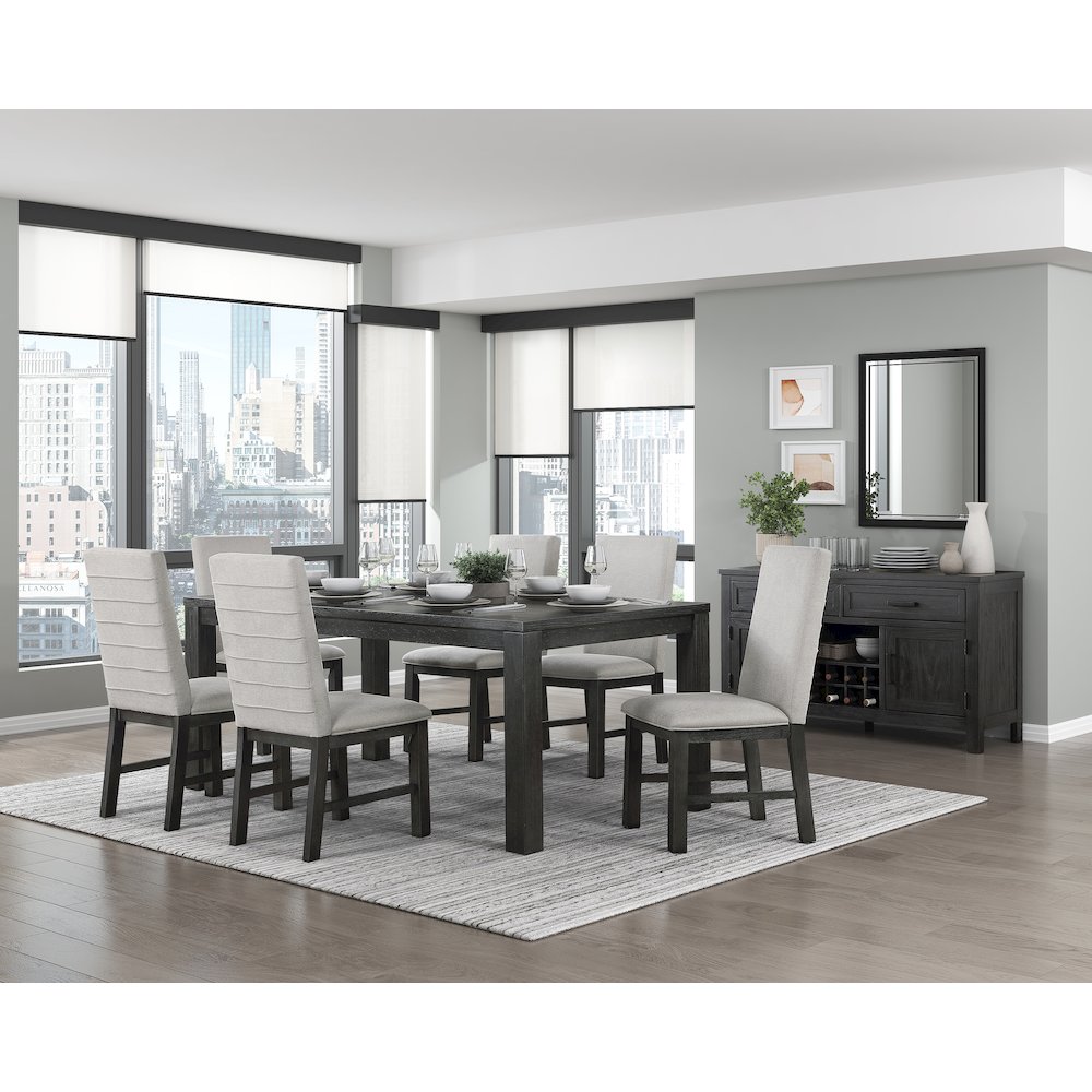 Orem Textured Dining Room Side Chair, set of 2 in Gray. Picture 2