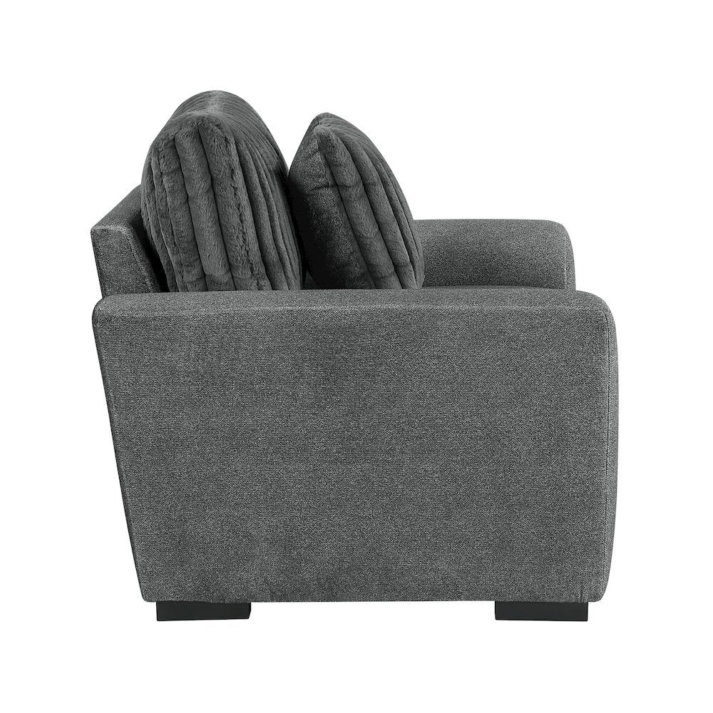 Athena Textured Chair in Dark Gray. Picture 8