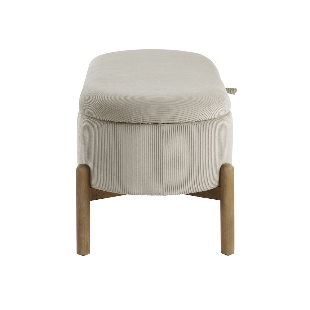 Mavis Corduroy Lift Top Storage Bench in Taupe. Picture 5