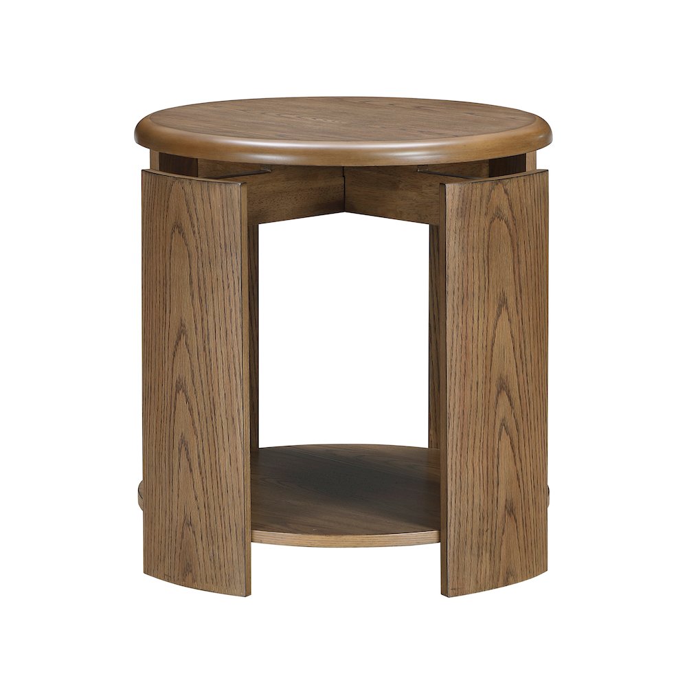 Ellis Asian Hardwood End Table in Brown. Picture 4