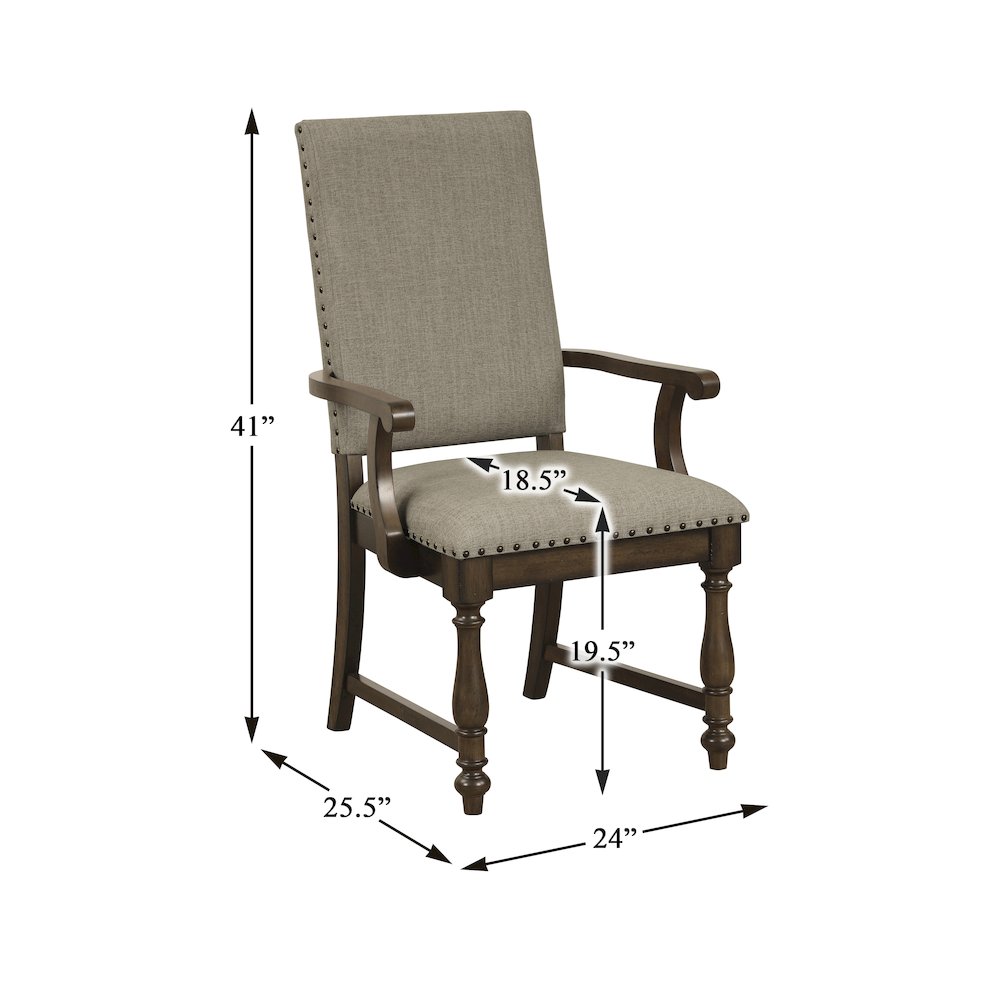 Stonington Textured Dining Arm Chair, Set of 2 in Beige. Picture 4