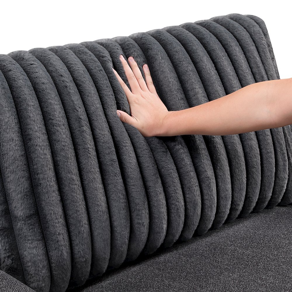 Athena Textured Sofa in Dark Gray. Picture 10