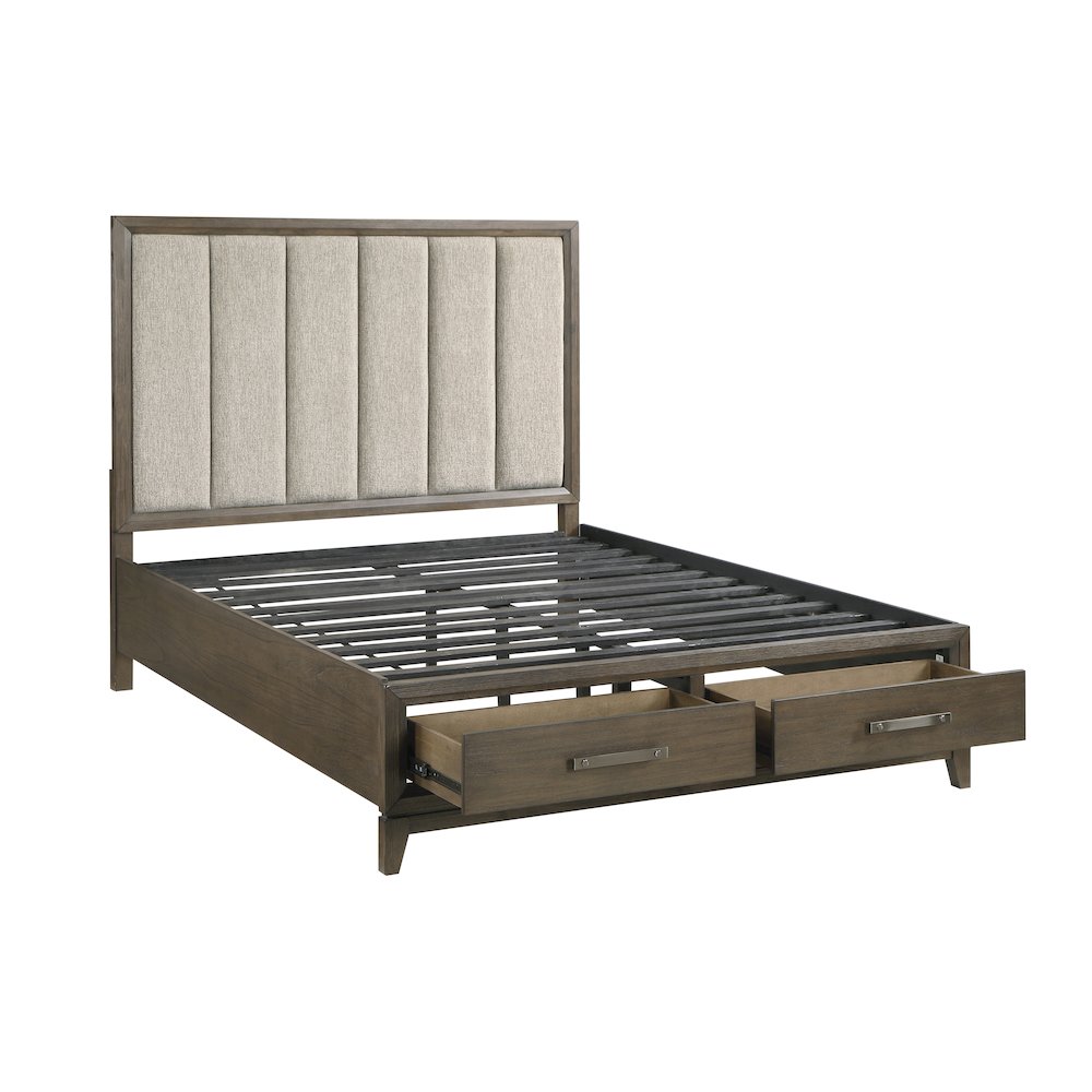 Aris Asian Hardwood Eastern King Platform Bed in Dark Walnut. Picture 8