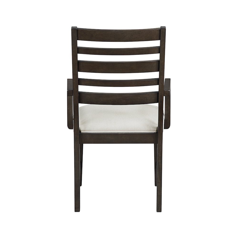 Victoria Asian Hardwood Dining Arm Chair, Set of 2 in Dark Espresso. Picture 4