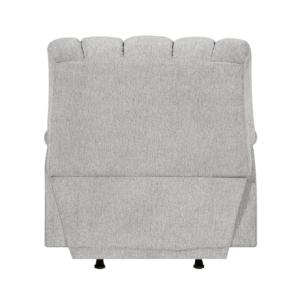 Baldwin Chenille Rocker Reclining Chair in Light Gray. Picture 3