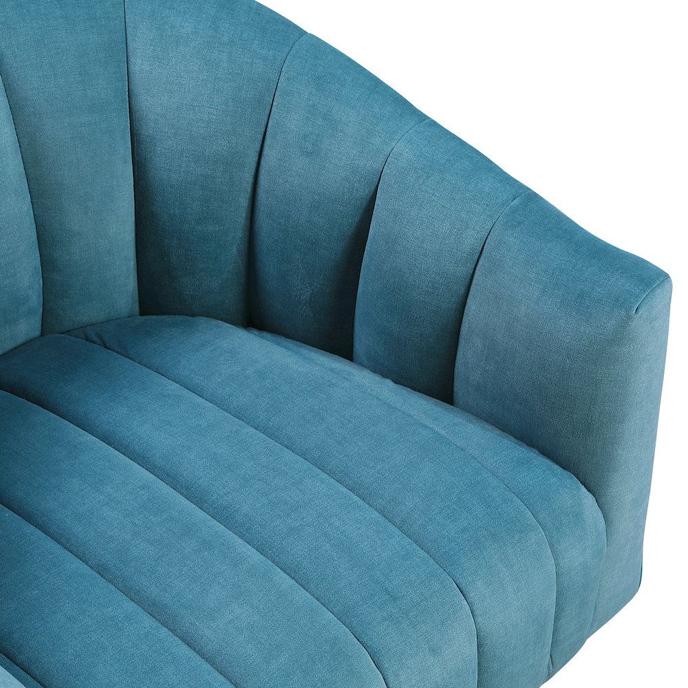 Lonita Velvet Swivel Chair in Dark Teal. Picture 7
