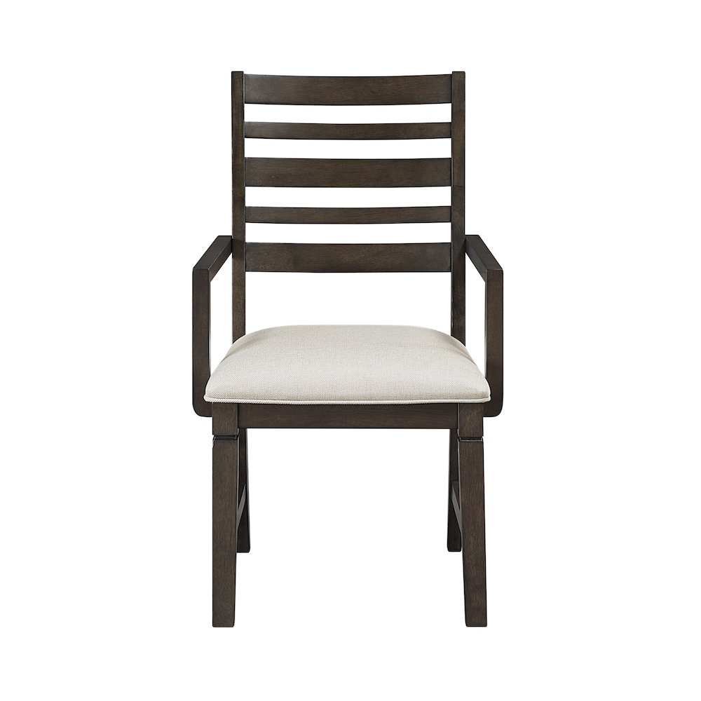 Victoria Asian Hardwood Dining Arm Chair, Set of 2 in Dark Espresso. Picture 5