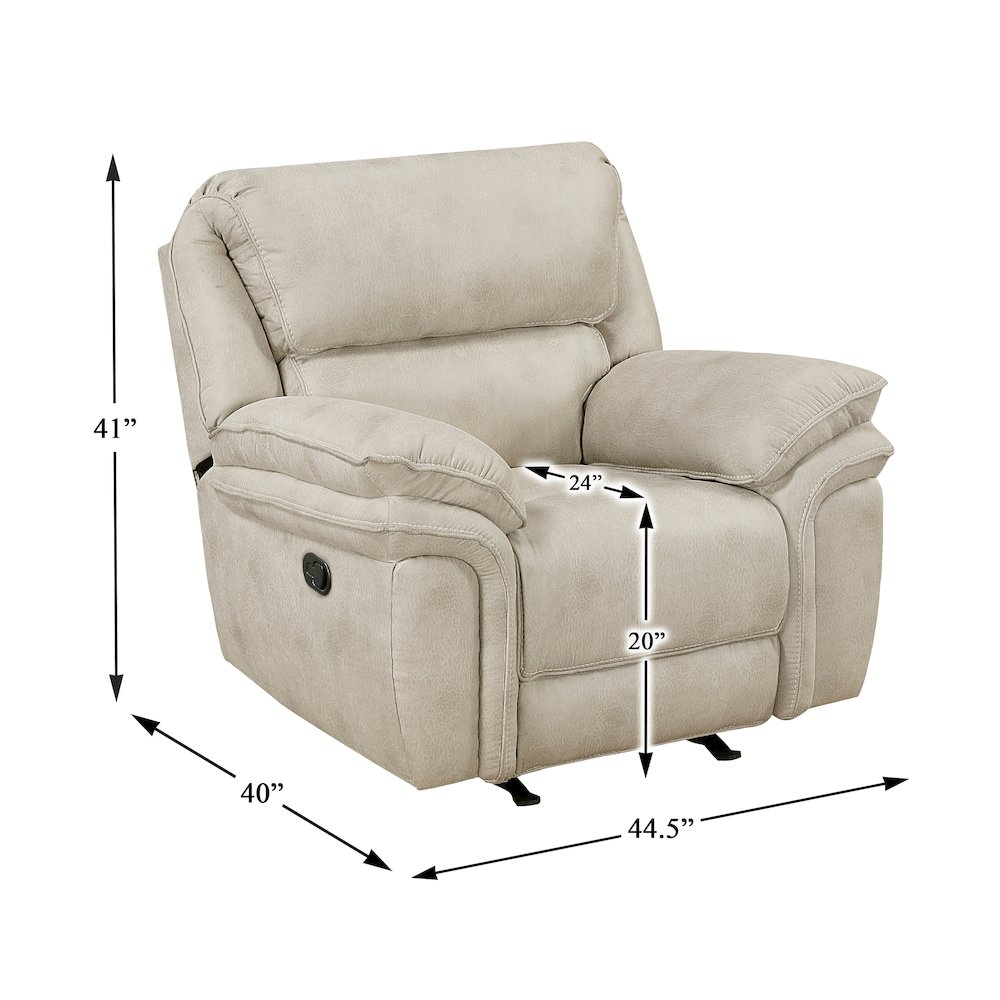 Proctor Microfiber Rocker Reclining Chair in Sand. Picture 5