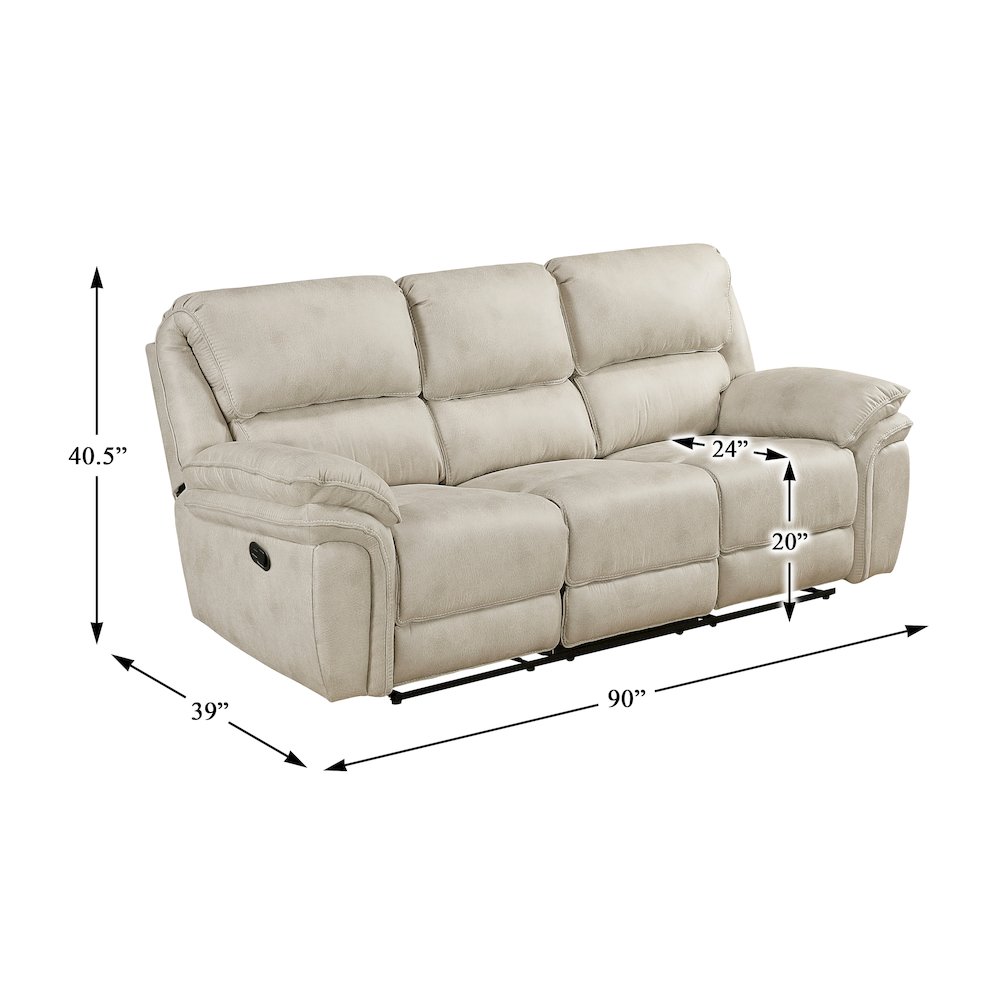 Proctor Microfiber Double Reclining Sofa in Sand. Picture 5