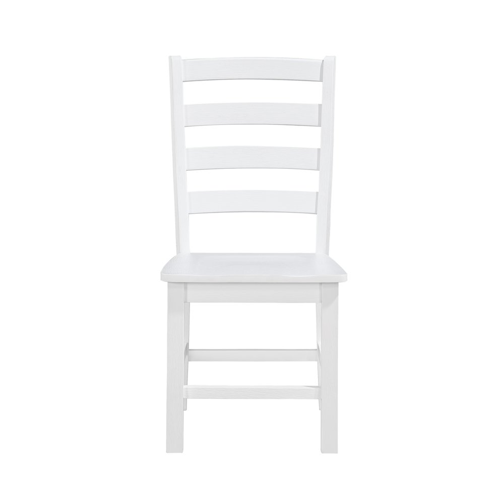 Redmond Asian Hardwood Dining Side Chair, Set of 2 in White. Picture 4