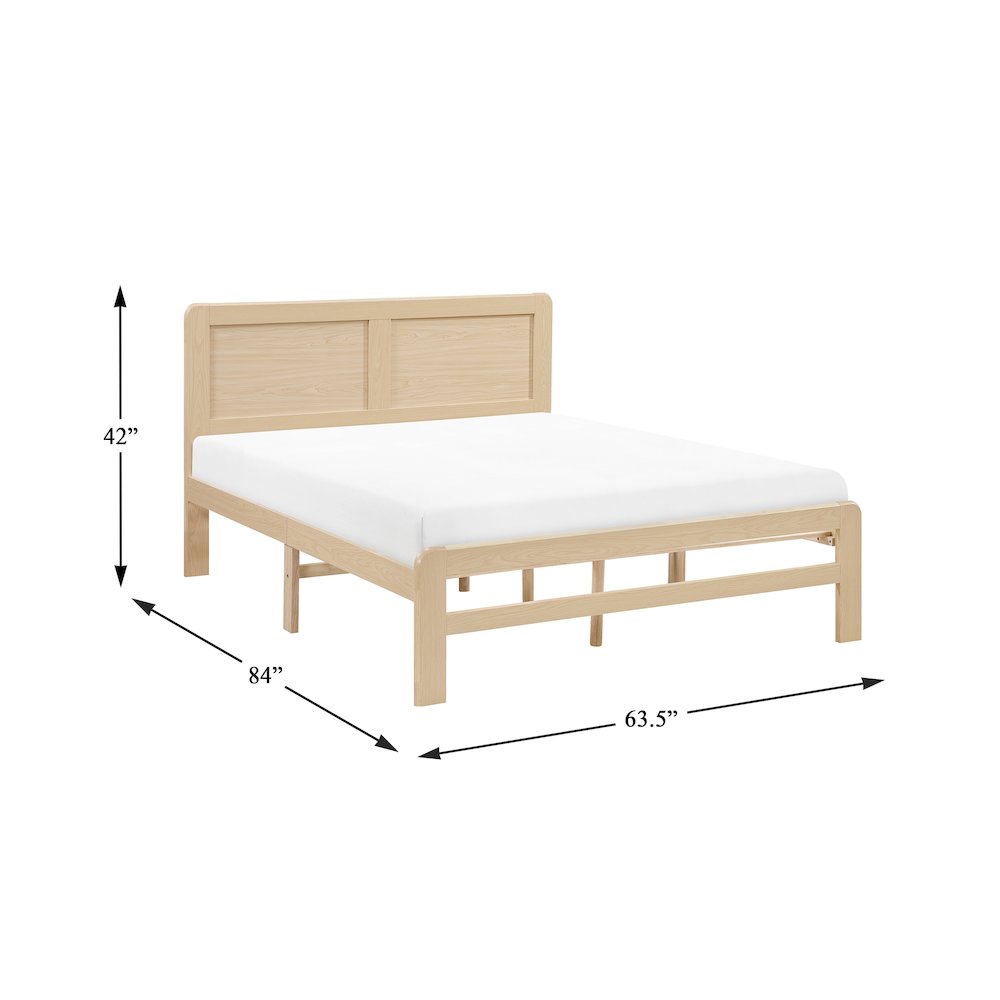Carter Asian Hardwood Queen Platform Bed in Natural. Picture 8