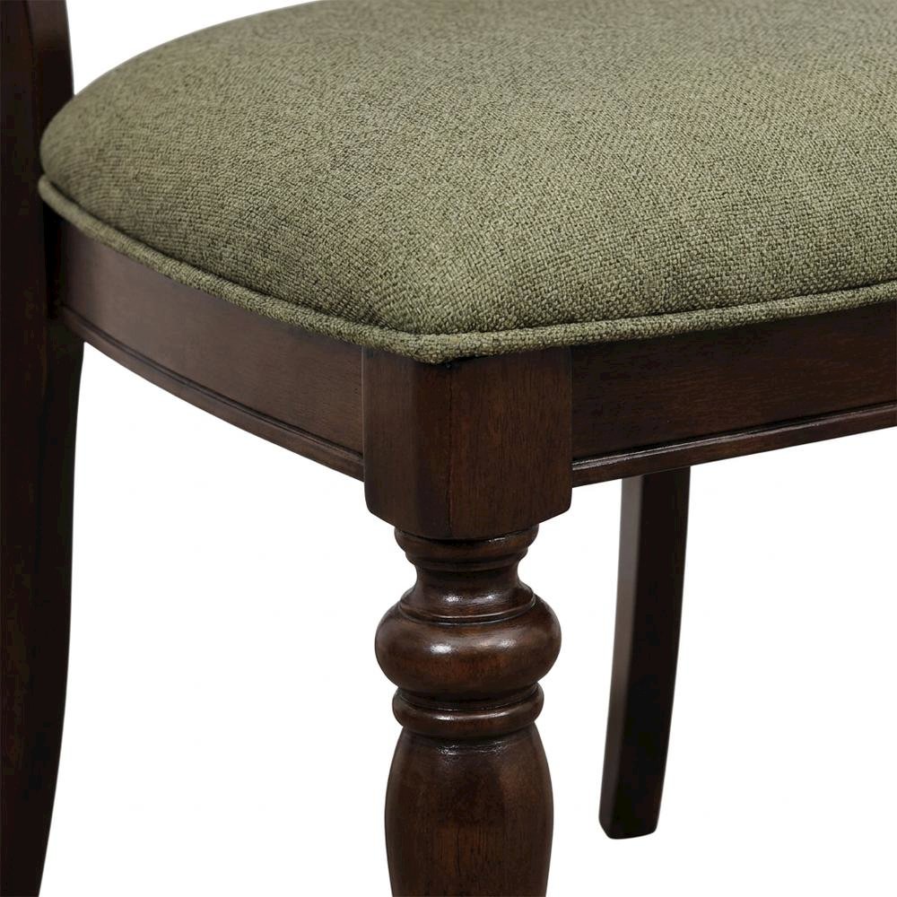 Marston Asian Hardwood High-Back Wood Dining Side Chairs, Dark Cherry, Set of 2. Picture 6